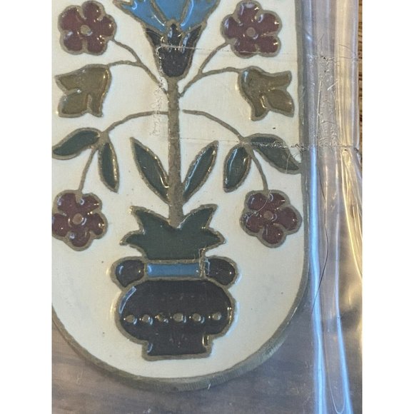 Vintage Cloisonné Enamel and Bronze Bottle Opener MCM Kitch Bar bird floral new - Picture 9 of 10